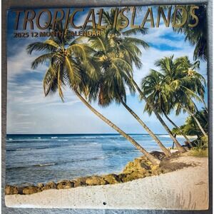 TROPICAL ISLANDS 2025 12"x 24" 12 Month Wall Calendar January-December Beachview